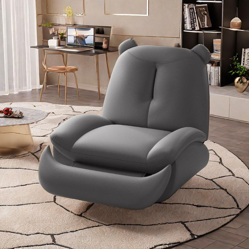 Fauteuil inclinable en mousse élastique avec cadre en acier au carbone, Gris