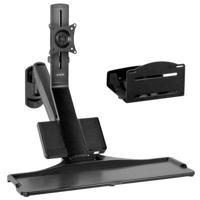 Sit to Stand Single Monitor Wall Mount Workstation