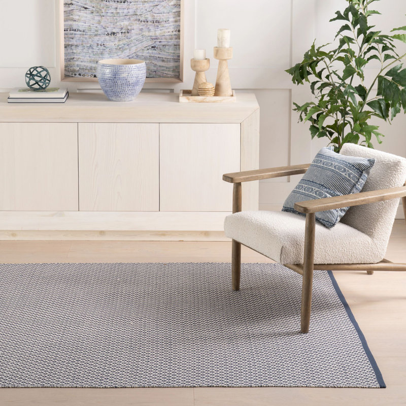Riviera Navy Handwoven Indoor/Outdoor Rug, Rectangle 8'6" x 11'6"