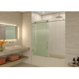 Galaxy 56 - 60 in. x 60 in. Fully Frameless Fluted Sliding Bathtub Door