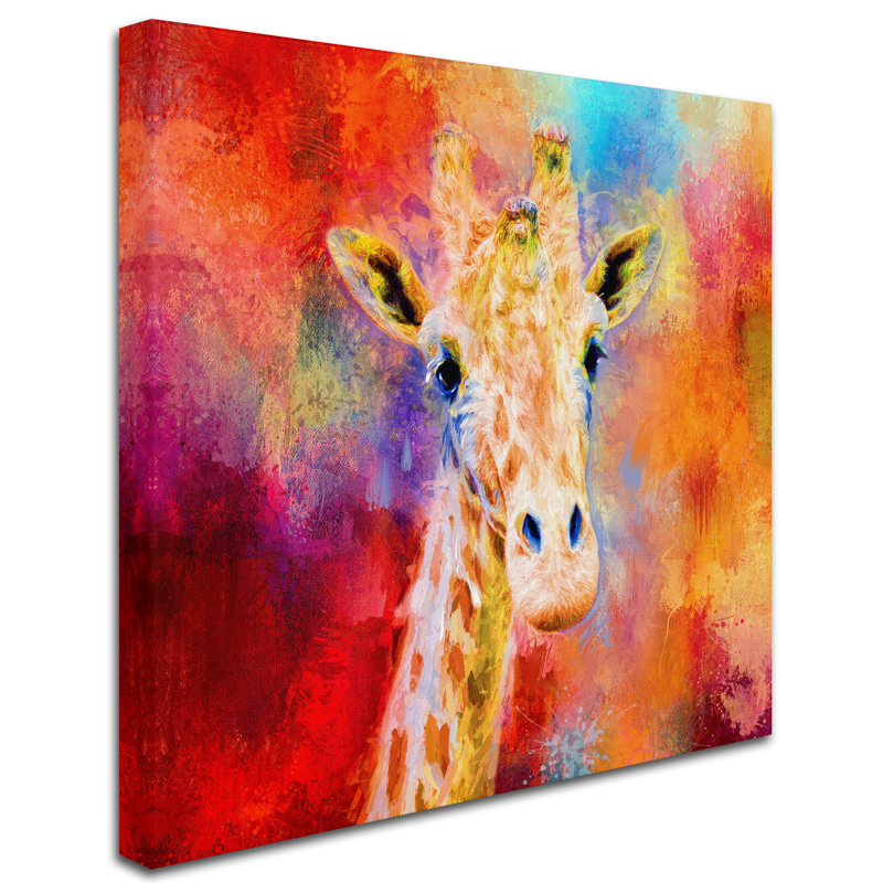 Vidur «Jazzy Giraffe», reproduction sur toile tendue, H 18 po x l 18 po