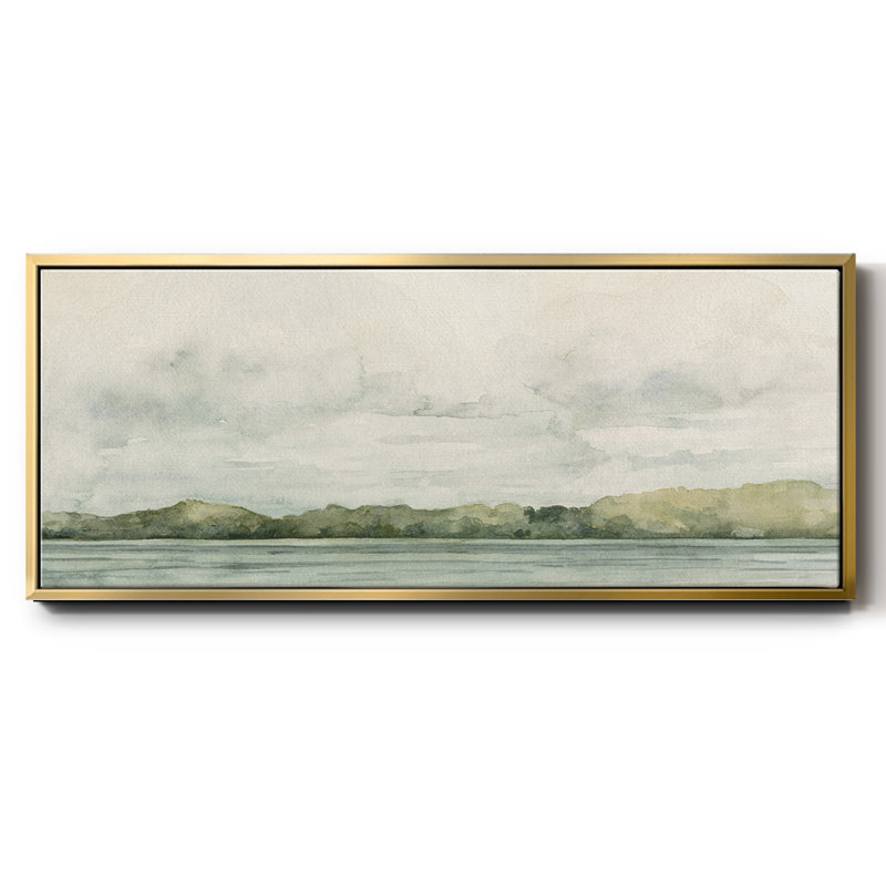 Riverside Views I- Framed Canvas, 8" H x 20" W