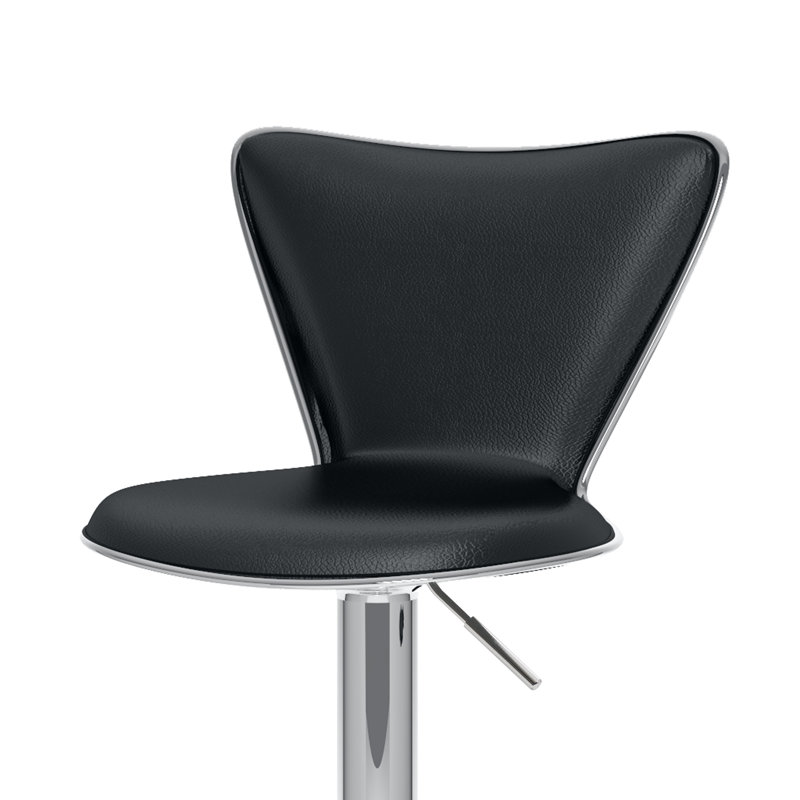 Tabouret de bar rotatif à hauteur ajustable Honea, Noir