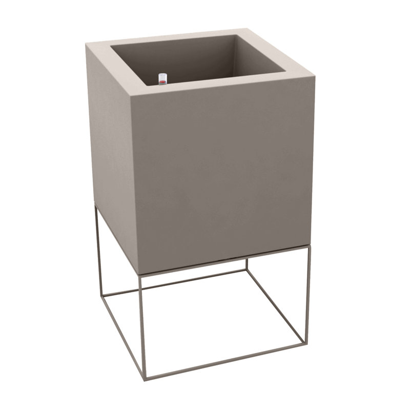 Vela Resin Pot Planter, Steel, 27.5" H x 15.75" W x 15.75" D