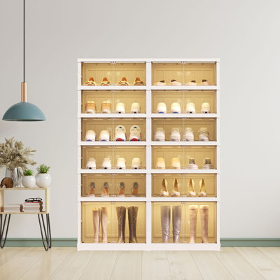 6-Tier Foldable Shoe Rack, White