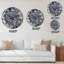 Marble Waves In Shades Of Grey - horloge murale moderne-1728244849