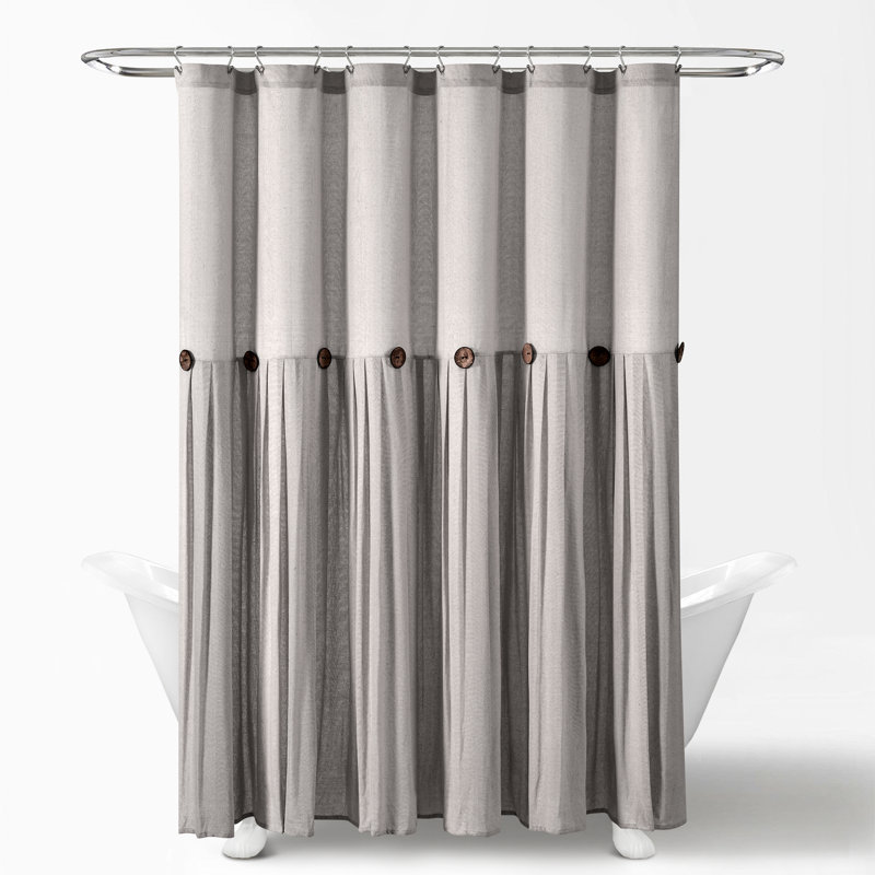 Ruya Polyester Blend Shower Curtain, Grey, 183cm W x 183cm L