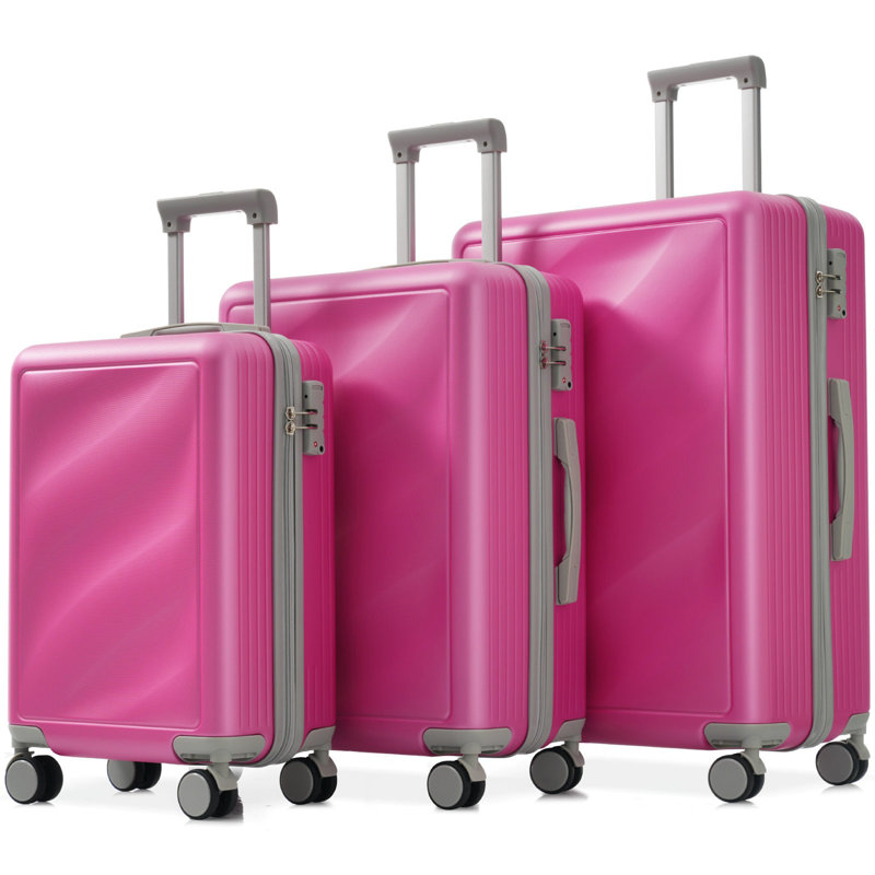 Ensemble de bagage 3 pièces, valises durables en ABS léger avec roues pivotantes et serrure TSA, bagages de cabine et bagages de cabine (20 po / 24 po / 28 po)