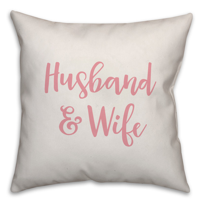  Coussin mari et femme, Blanc / rose, Housse de coussin