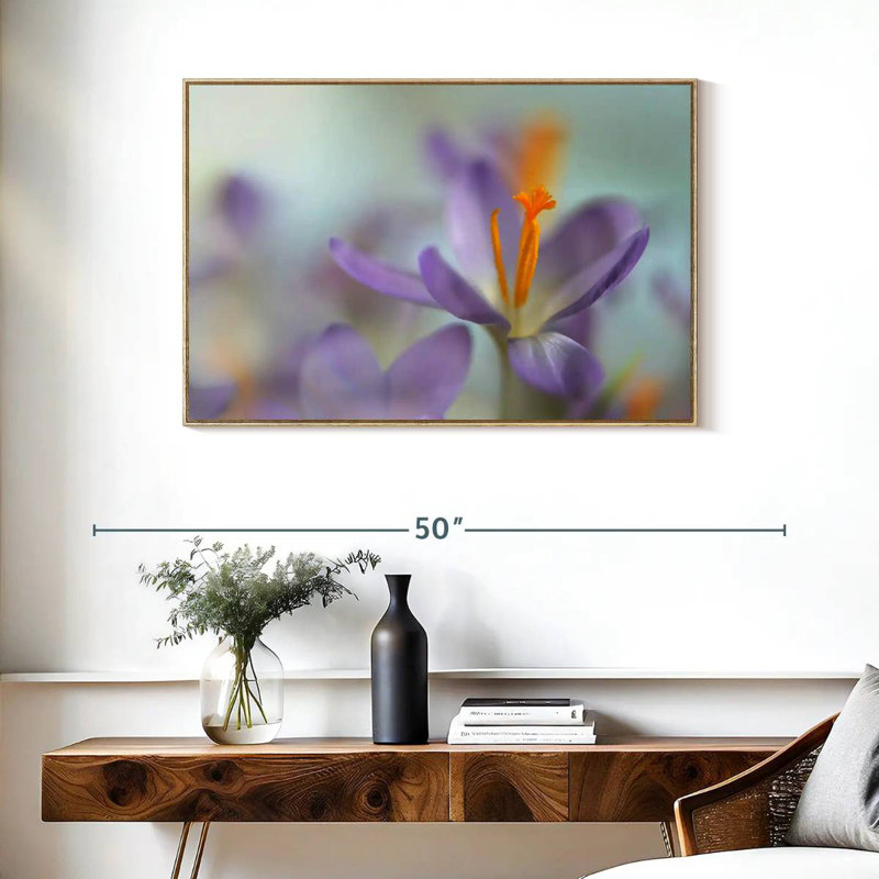 Pastel printanier, Cadre flottant en bois naturel, 37 po x 25 po