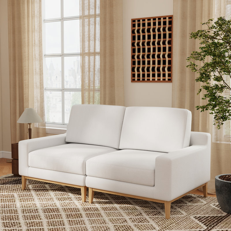 Canapé modulaire rembourré 2 pièces Bourbeau, Blanc