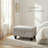 28.5'' Wide Tufted Linen Storage Ottoman with Nailhead Trim - Gray