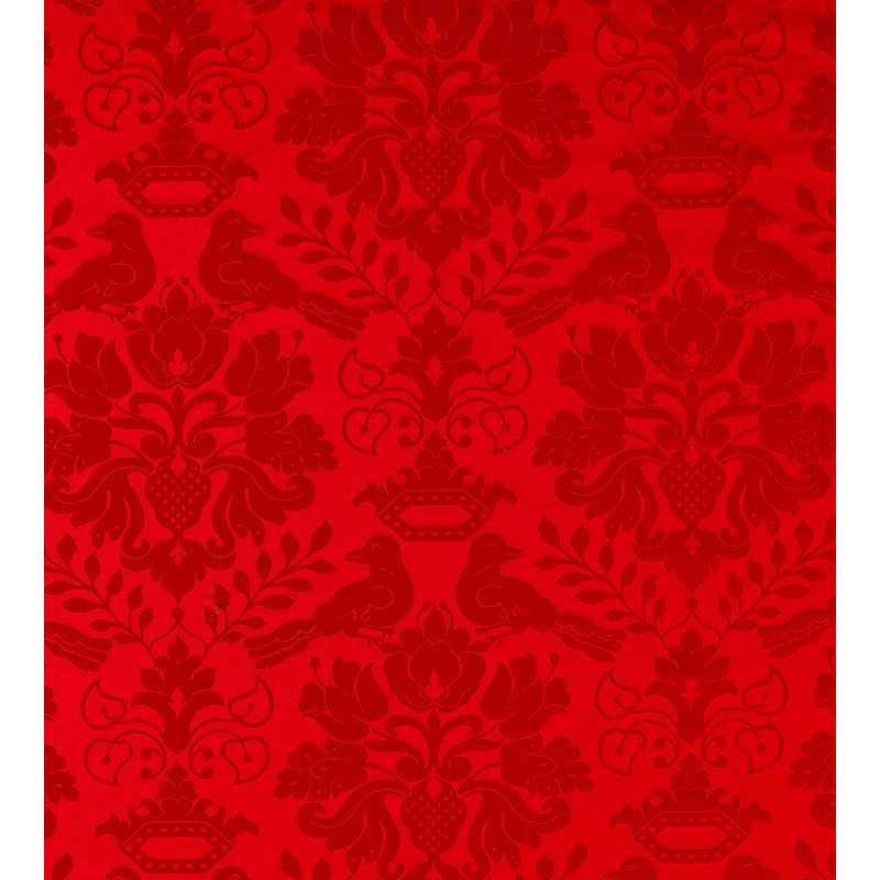 Love Bird Silk Fabric, Ruby
