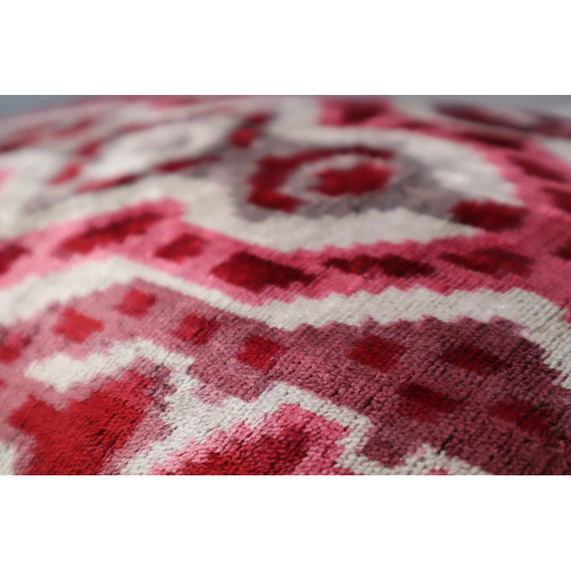 Velvet Rectangular Pillow Cover & Insert, Brown/Red Geometric 1