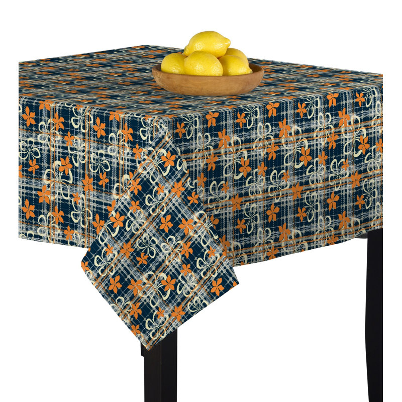 Coreyana Floral Plaid Tablecloth, 70" x 70"
