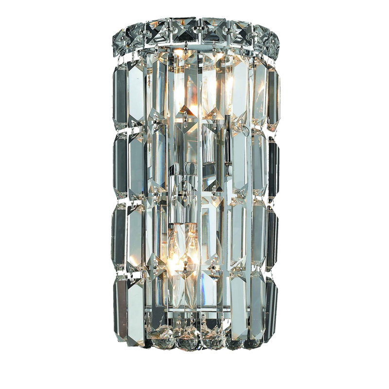 Applique murale encastrée 2 lumières à intensité variable en chrome Isadora, Coupe royale, H 16 po x l 8 po x P 4 po