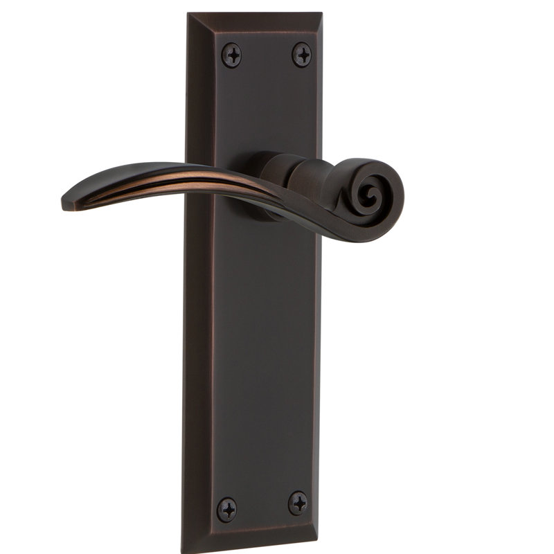 Plaque de passage New York (couloir et garde-robe) avec levier Swan, 2-3/4", Laiton non laqué