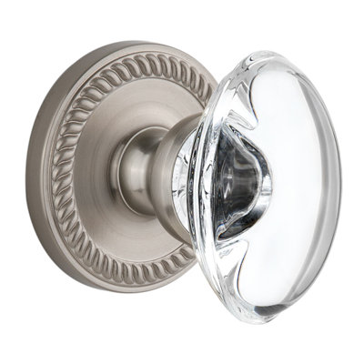 Grandeur Newport Rosette Single Dummy with Provence Crystal Door Knob