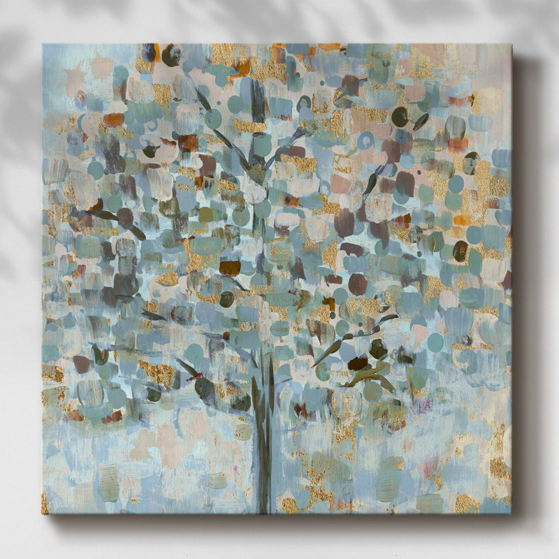 Arbre mosaïque sur toile, H 8 po x l 8 po