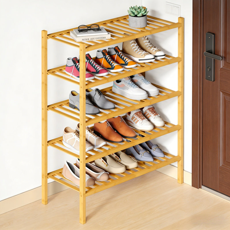 Range-chaussures en bambou, H 31 po x l 27 po x P 11 po