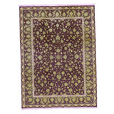 Hand Knotted Wool Oriental Area Rug in Aubergine