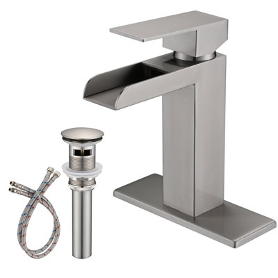 Single-Hole Single-handle Bathroom Faucet with Drain Assembly