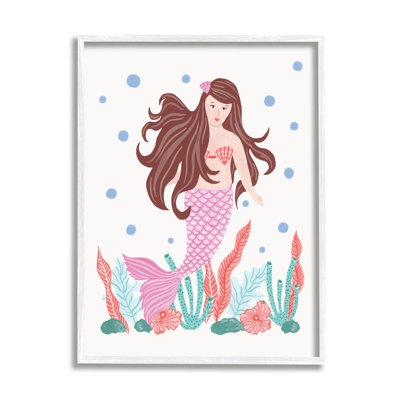 «Underwater Scene Mermaid Bubbles» par Aralma - impression sur toile