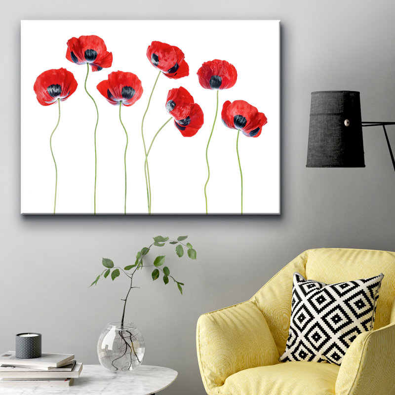 " Ladybird Poppies ", 20" H x 30" W x 1.5" D