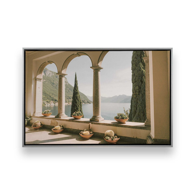 Tranquil Arches Stretched Canvas Print, 12.75" H x 18.75" W x 1.75" D, Polished Chrome Floater Framed, 1