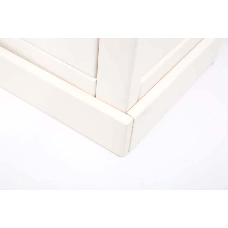 6 Drawer 110cm W Double Dresser, Off White