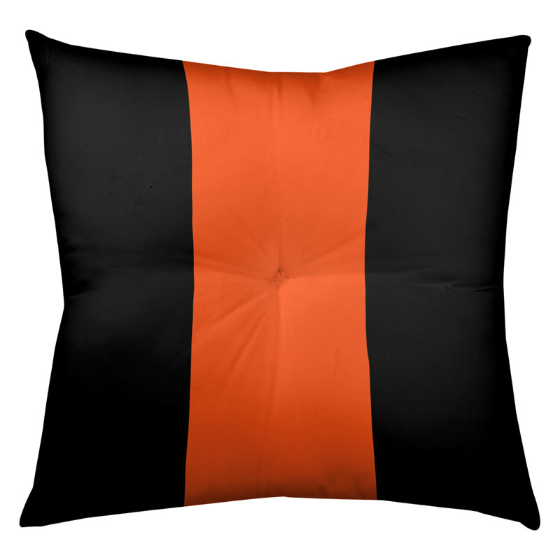  Coussin de sol touffeté, 30 po x 30 po, Noir / Orange