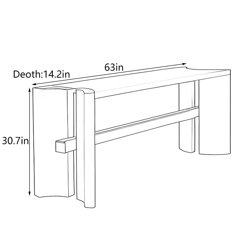 Console Nordic Simple, H 30,7 po x l 63 po x P 14,2 po