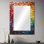 Mosaïque colorée en spirale - grand miroir mural spirales abstraites, miroir décoratif moderne, impression d'art en métal