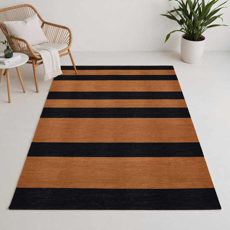 Tapis intérieur / extérieur gris HorizontalStripes, Rectangle 9 pi x 12 pi