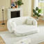 Canapé inclinable convertible de 87 pouces incurvé, canapé-lit 2 en 1 pliable, avec base coulissante et siège profond, comprend deux coussins, fauteuil inclinable en chenille, aucun assemblage requis-129162756