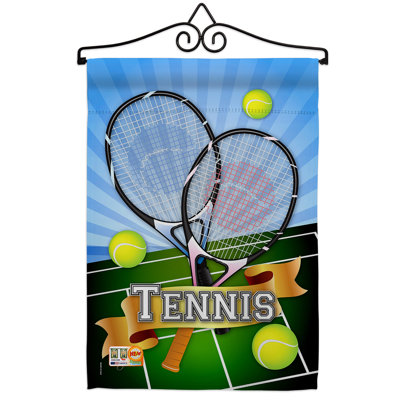 Ensemble de drapeau décoratif en polyester à 2 faces avec impressions de tennis
