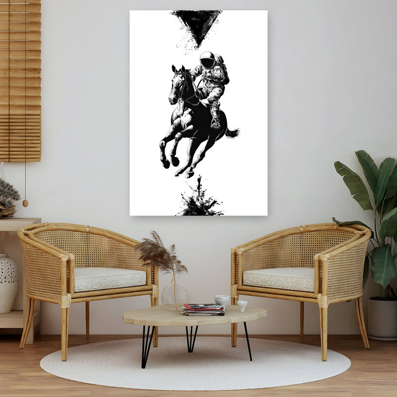 Art mural cheval cosmique abstrait moderne
