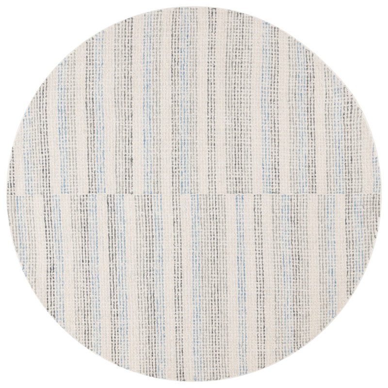 Tapis ivoire / bleu Ebony 810, Rond 6 pi