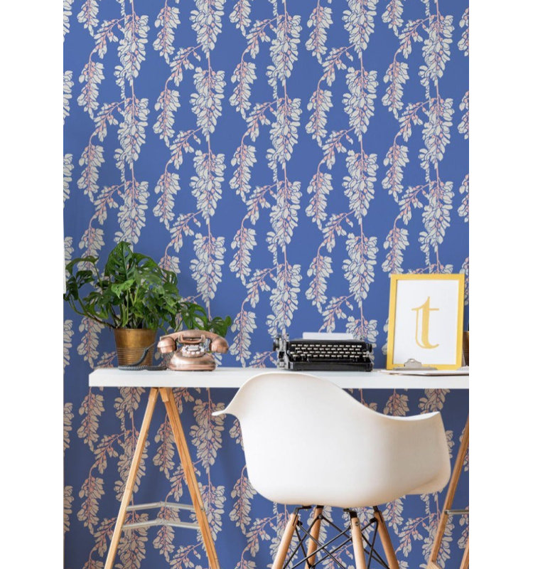 Nomad Heart Breaker 10' L x 24" W Wallpaper Roll, Light Blue, Peel & Stick