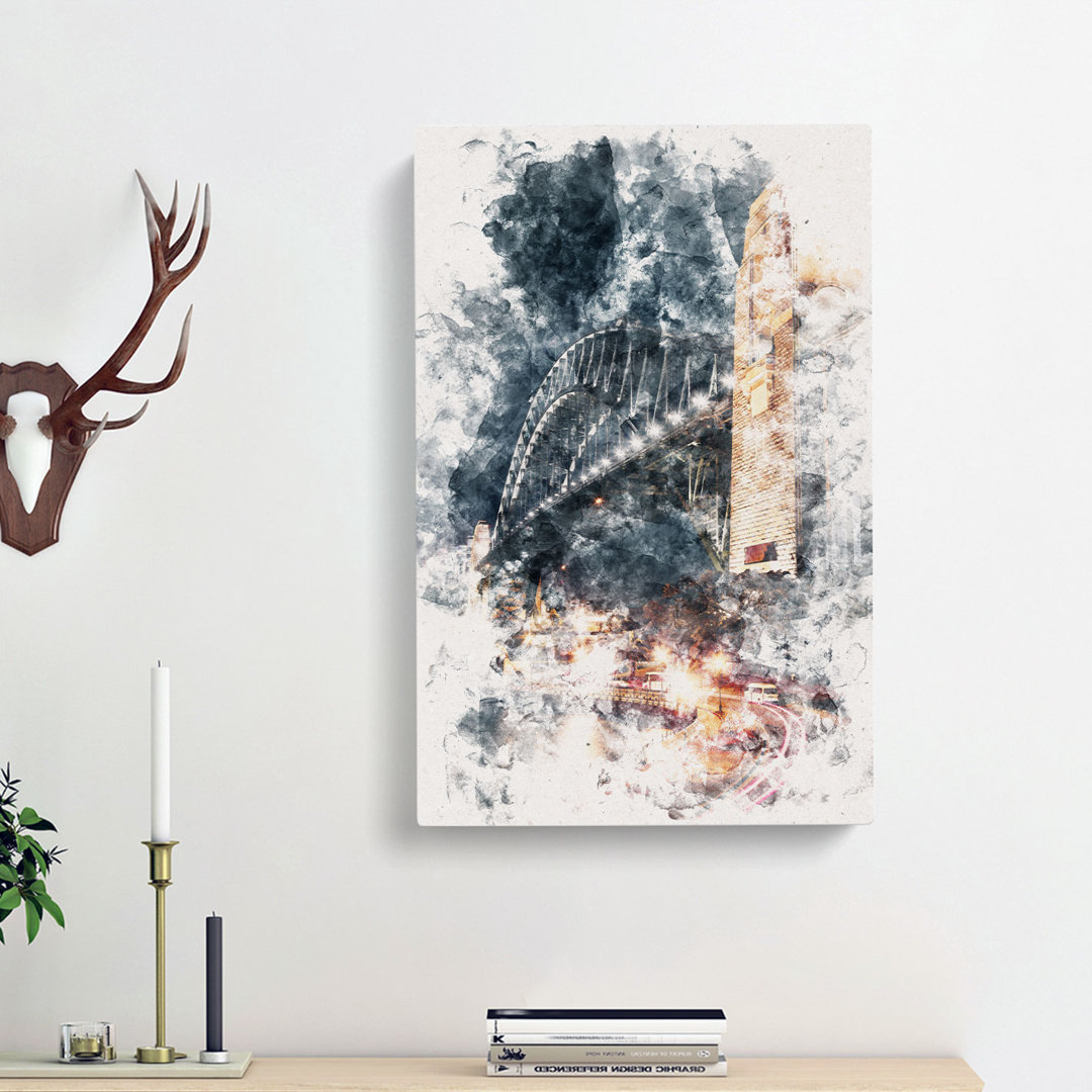 Sydney Harbour Bridge Australia Abstract - Wrapped Canvas Painting Print