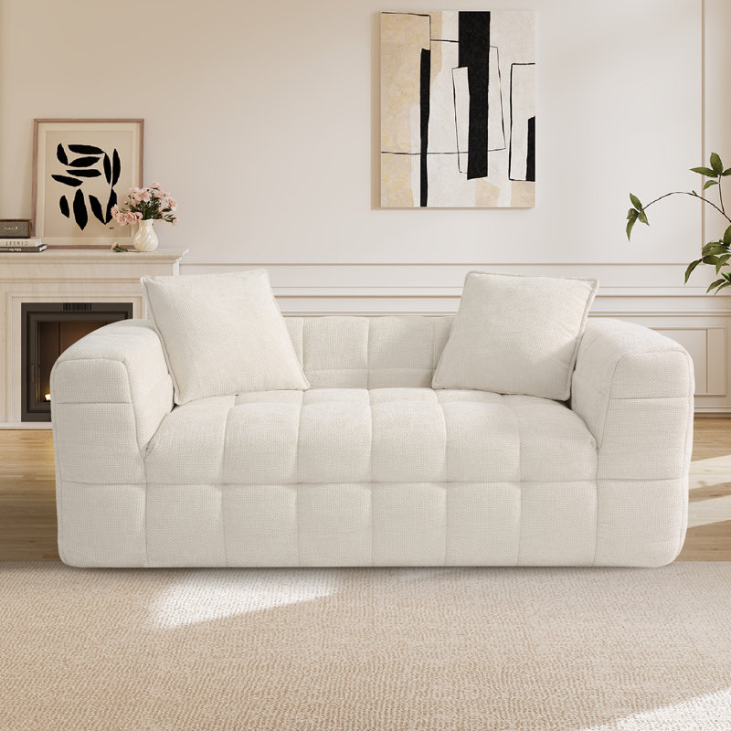 Ivy Bronx Upholstered Tufted Loveseat Square Arm Sofa & Reviews ...