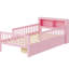 Lit simple rose avec base solide et options de rangement pour la tête de lit dans un compartiment de fabrication sécuritaire-3961793