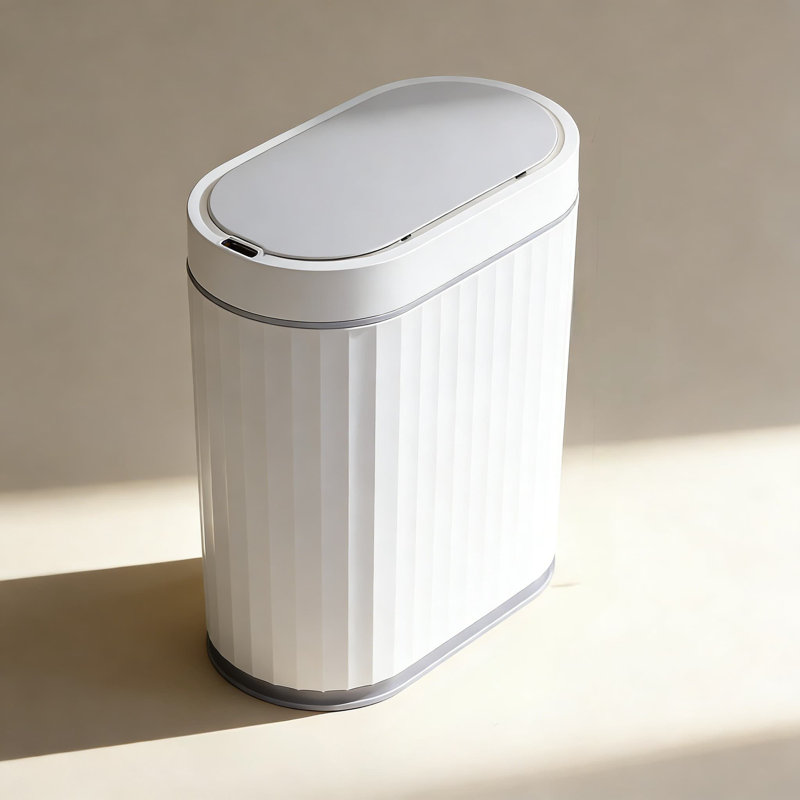 Poubelle à capteur de mouvement automatique avec couvercle intelligent, conception mince de 2 gallons, plastique ABS résistant à l'eau pour la salle de bain, le bureau et la chambre à coucher