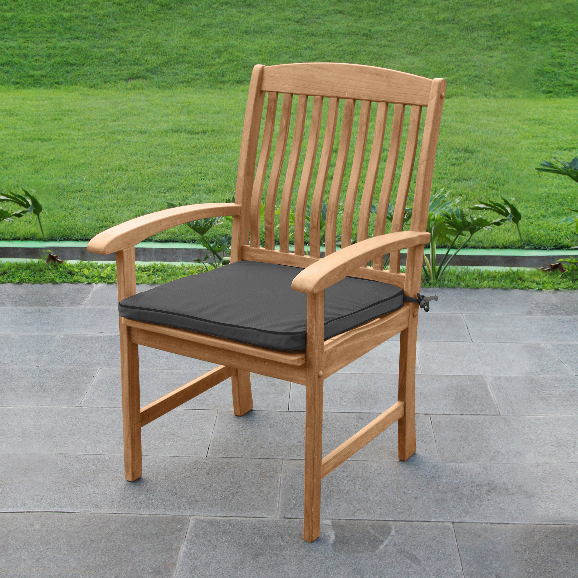 Summerton 6 - Person Teak Patio Dining Set with Cushions, Gray