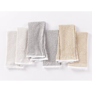 Contemporary Home Living Set of 5 Assorted Stone Brown and White Everyday Dish  Towel, 28