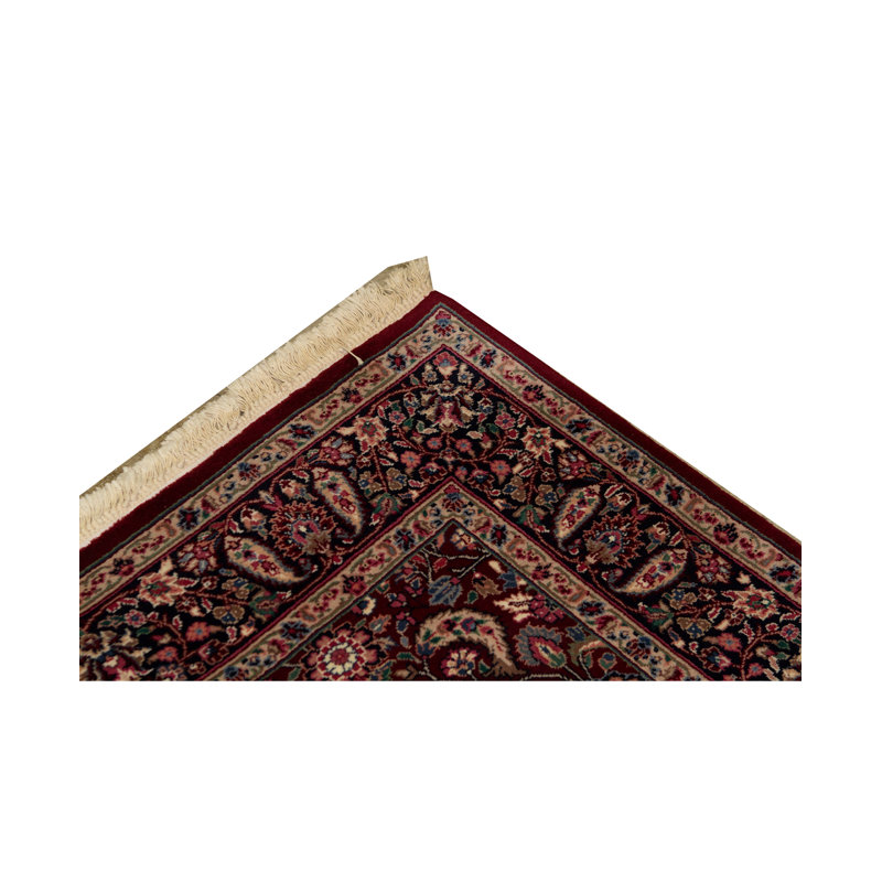 Jahan Wool Oriental Area Rug in Wine/Navy