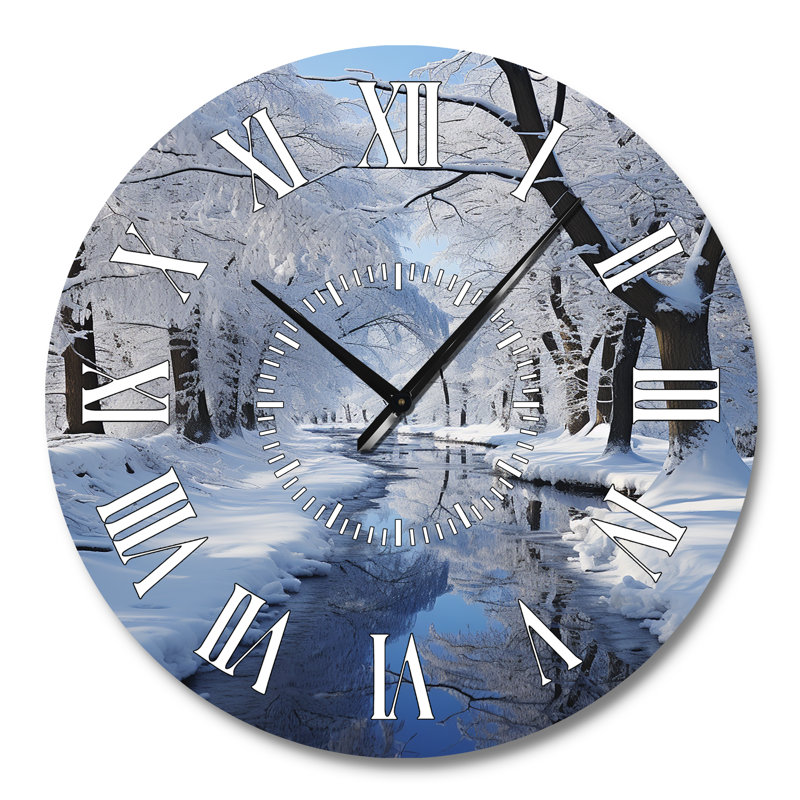 Horloge murale Winter Winter Snowy Serenity II - Paysages, Grand