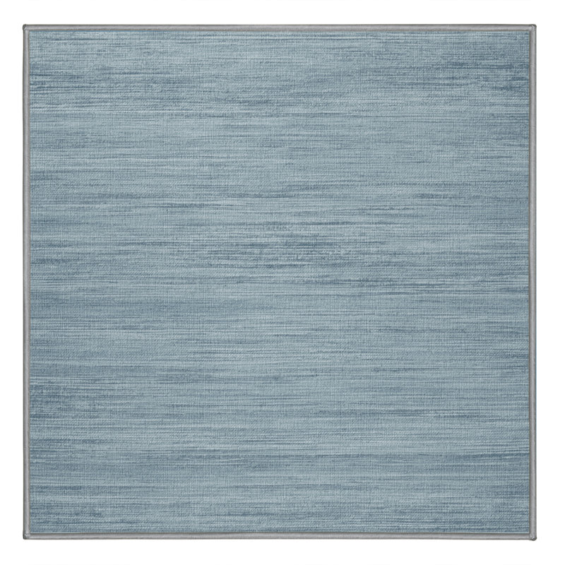 Machine Washable Solid Gray Area Rug, Square 7'