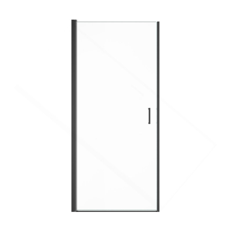 Porte de douche pivotante semi-cadrée 30 po x H 72 po avec verre trempé de 1 po d'épaisseur (6 mm)
