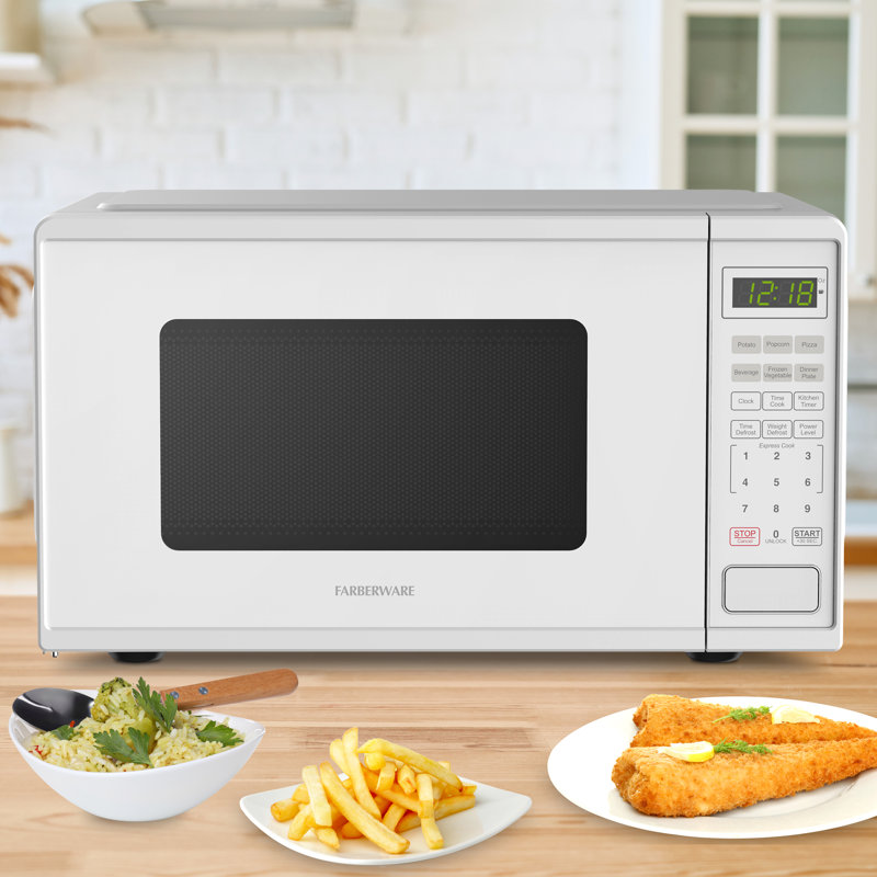 Farberware 0.9 Cu. Ft. 900 Watt Microwave Oven, White, White